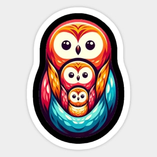 Owl Family of 3 Sticker